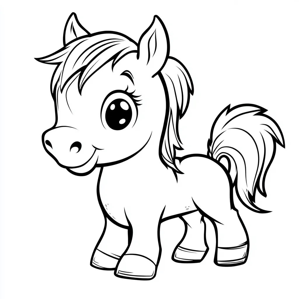 coloriage Poney a imprimer pour enfant de 4 ans 1