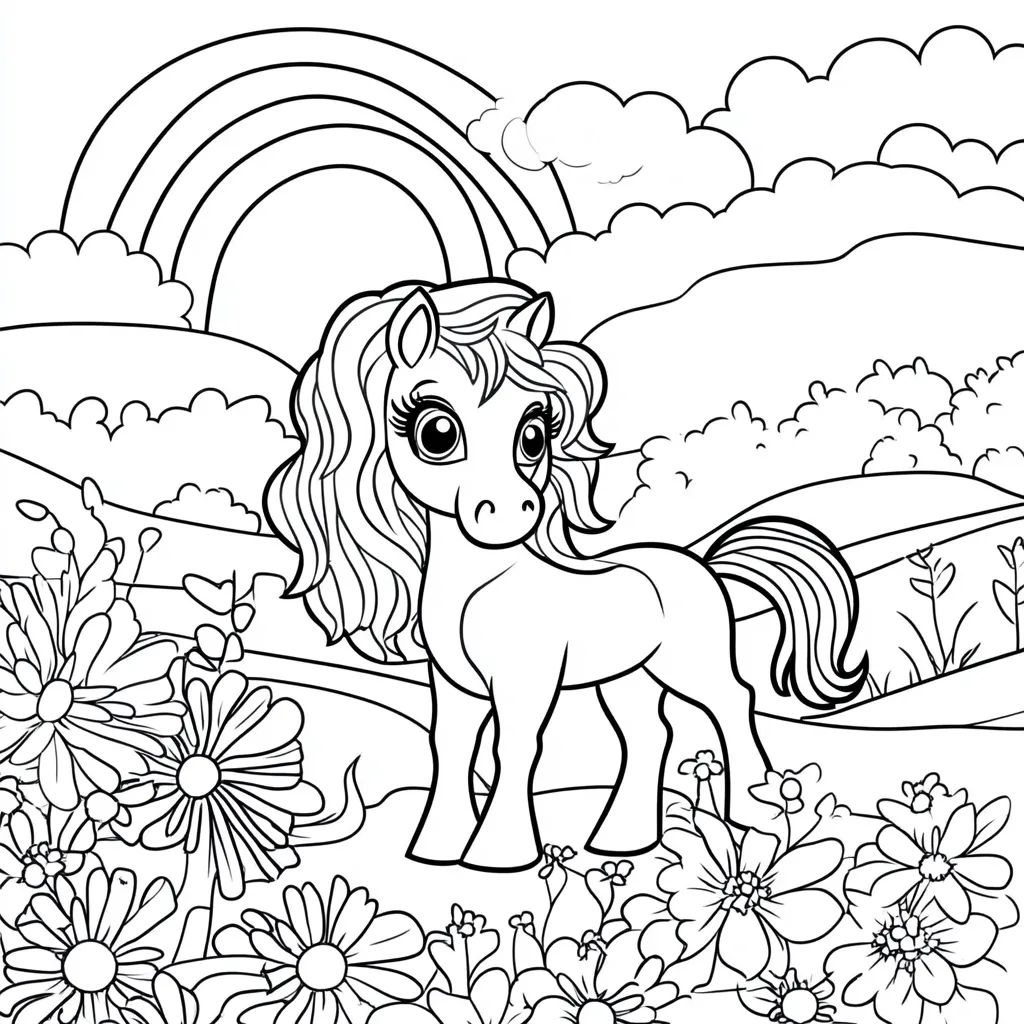 coloriage Poney pour enfant de 6 ans