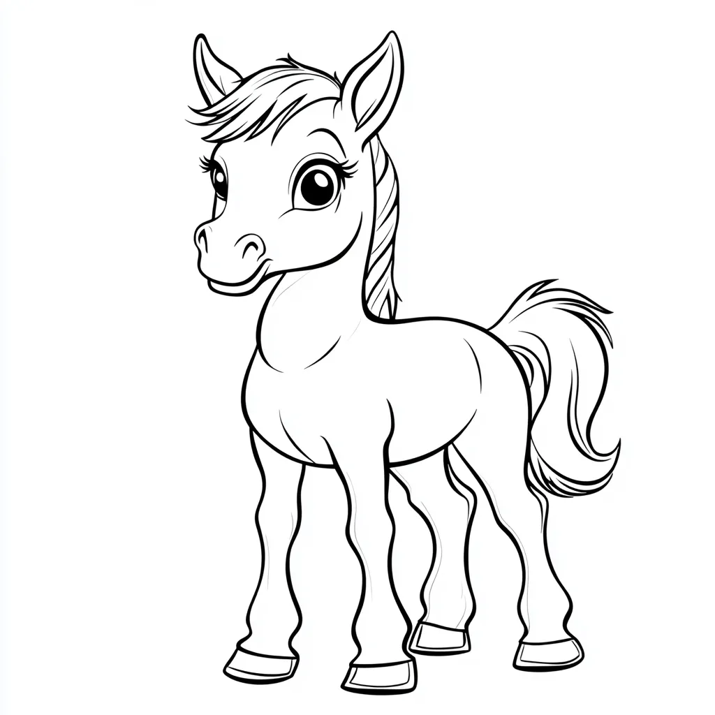 coloriage Poney pour enfant de 3 ans 1