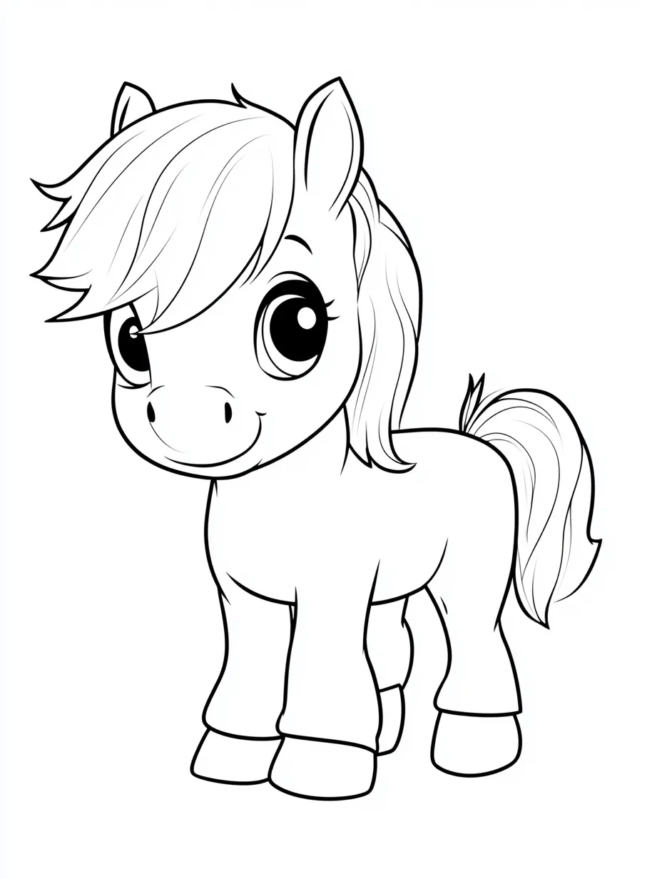 coloriage Poney et découpage à imprimer