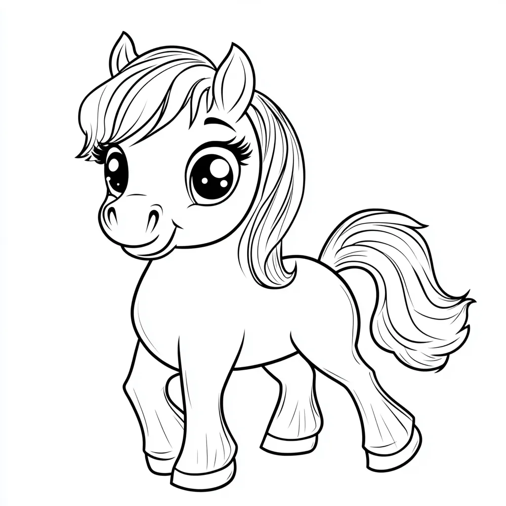 coloriage Poney pour enfant a imprimer gratuit