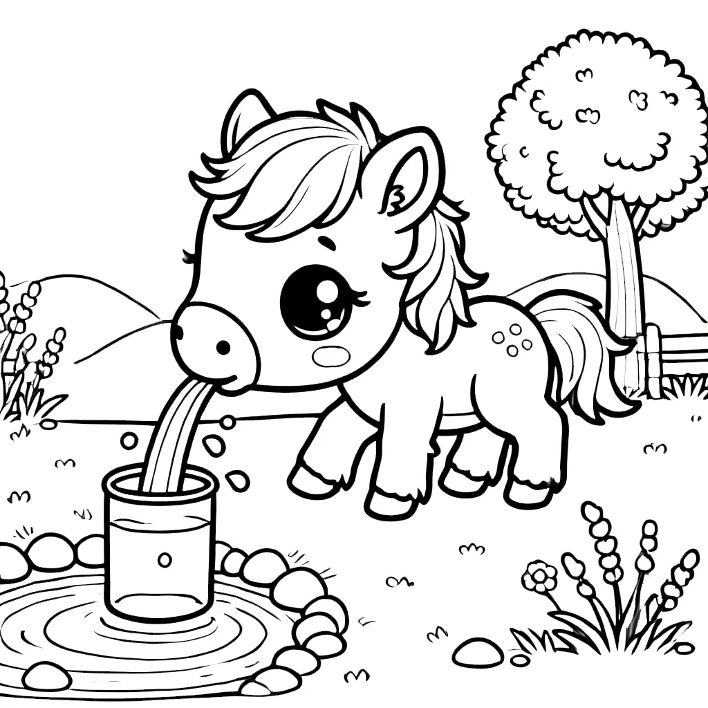 coloriage Poney à imprimer pdf 1