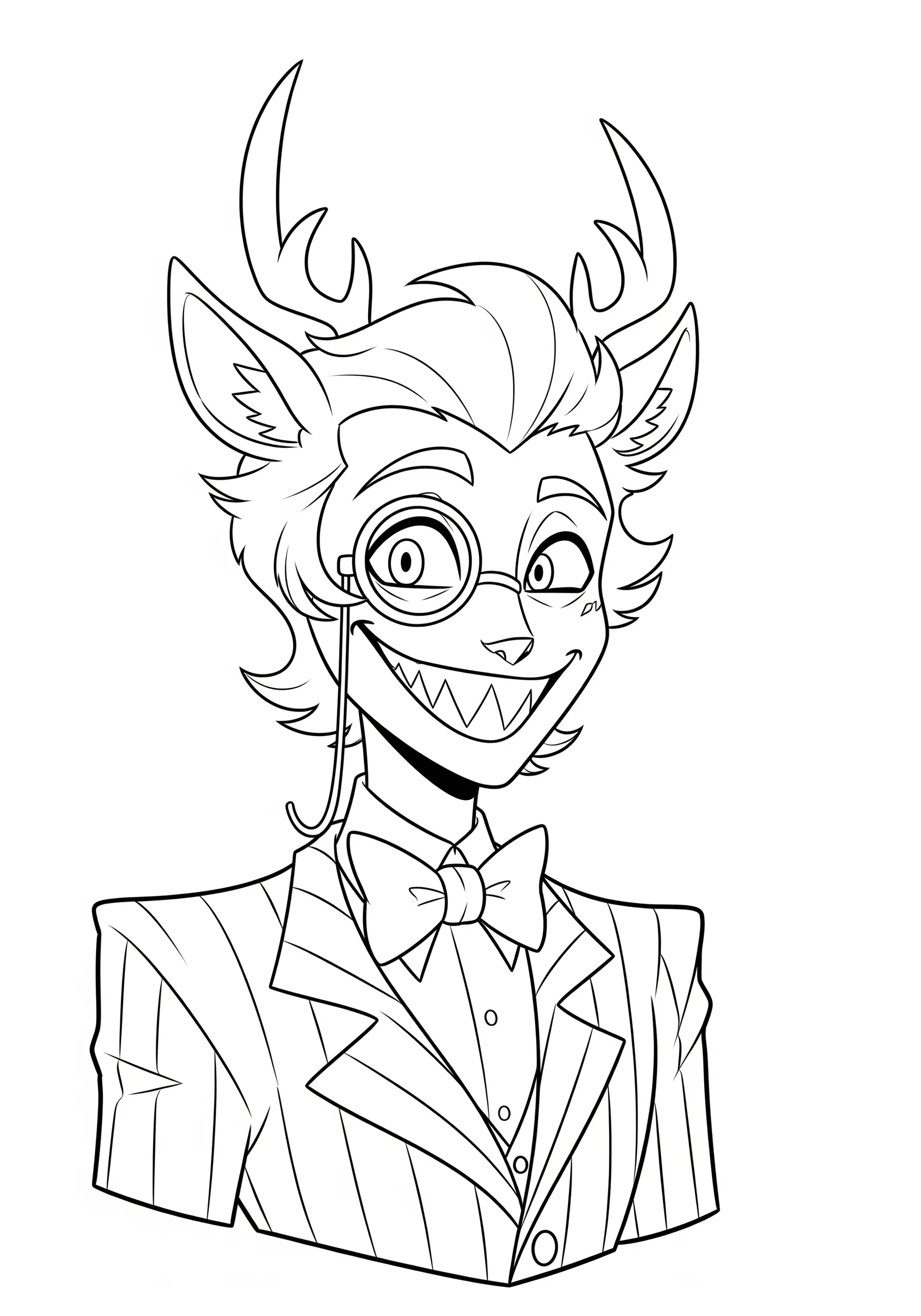 coloriage Portrait d’Alastor souriant d'enfant a imprimer