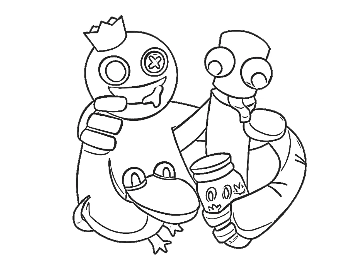 coloriage Rainbow Friend et decoupage a imprimer gratuit