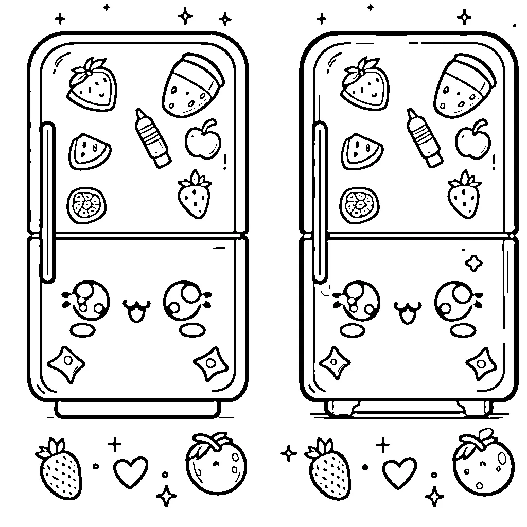 coloriage Réfrigérateur à imprimer pour enfant de 2 ans