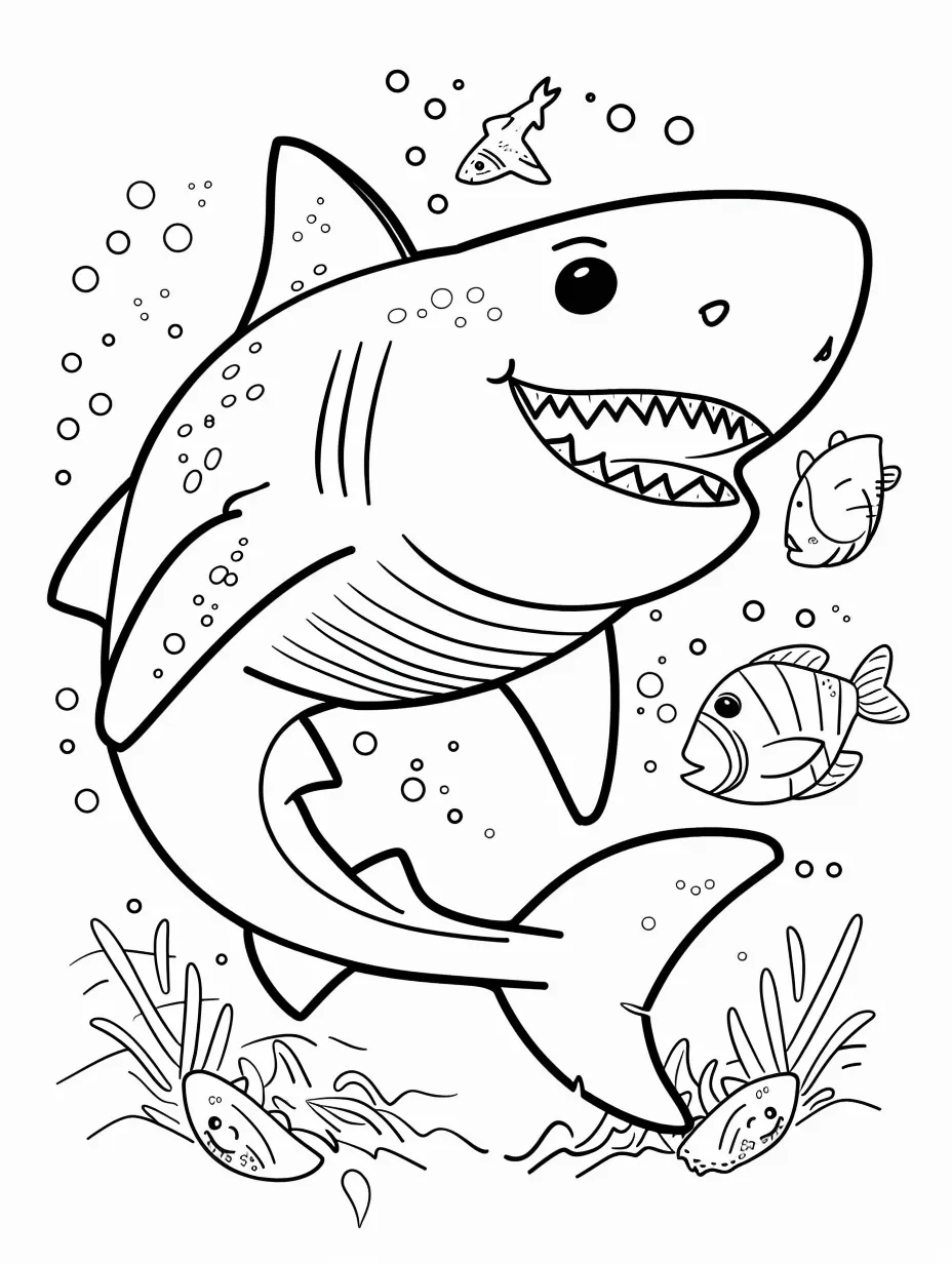 a imprimer coloriage Requin gratuit 1