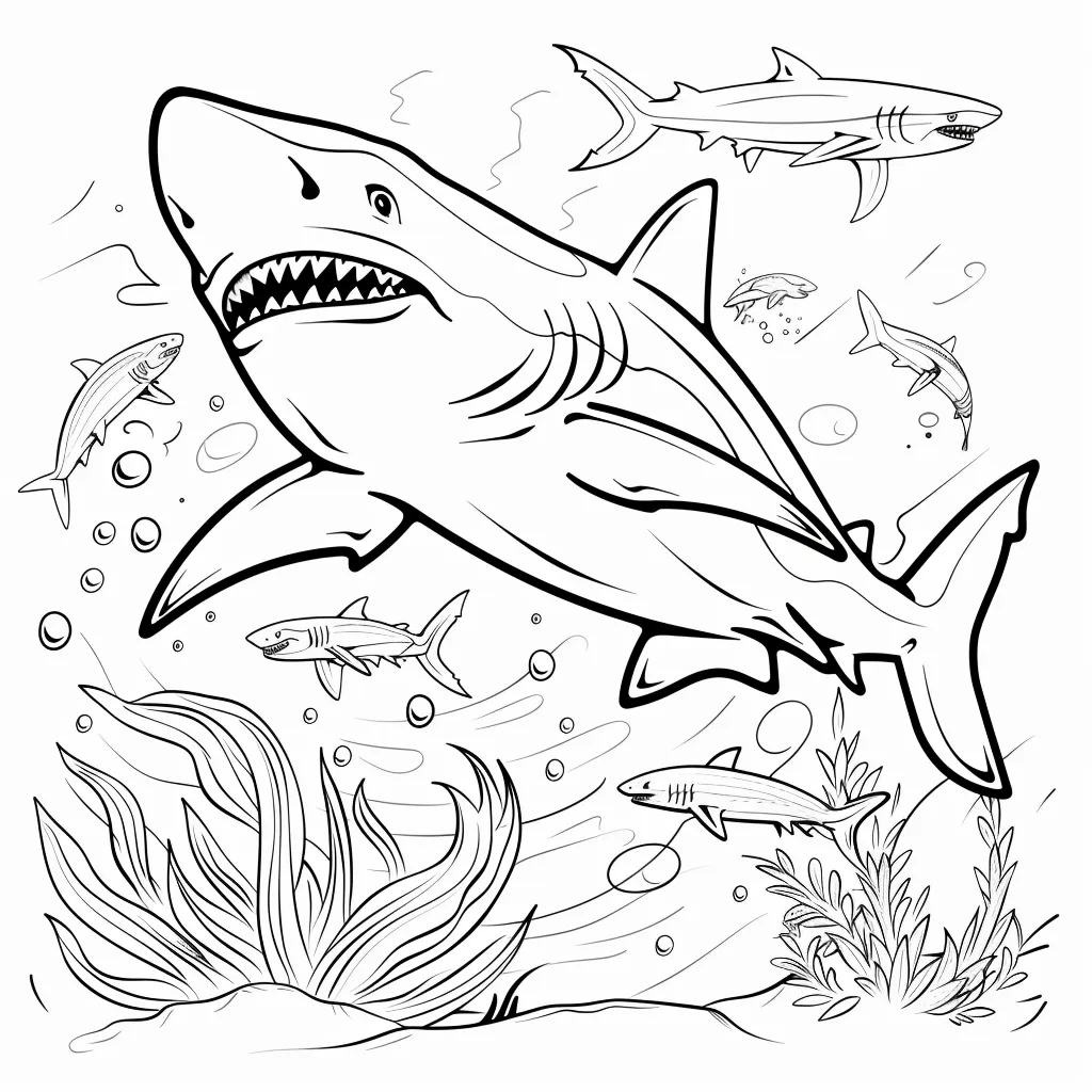 coloriage Requin et decoupage a imprimer gratuit