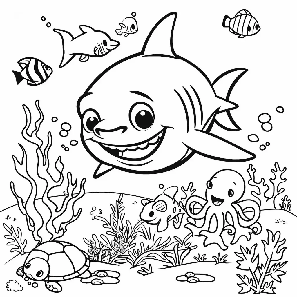 coloriage Requin et découpage à imprimer