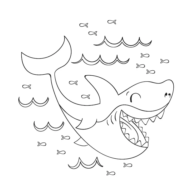 image de coloriage Requin pour enfant