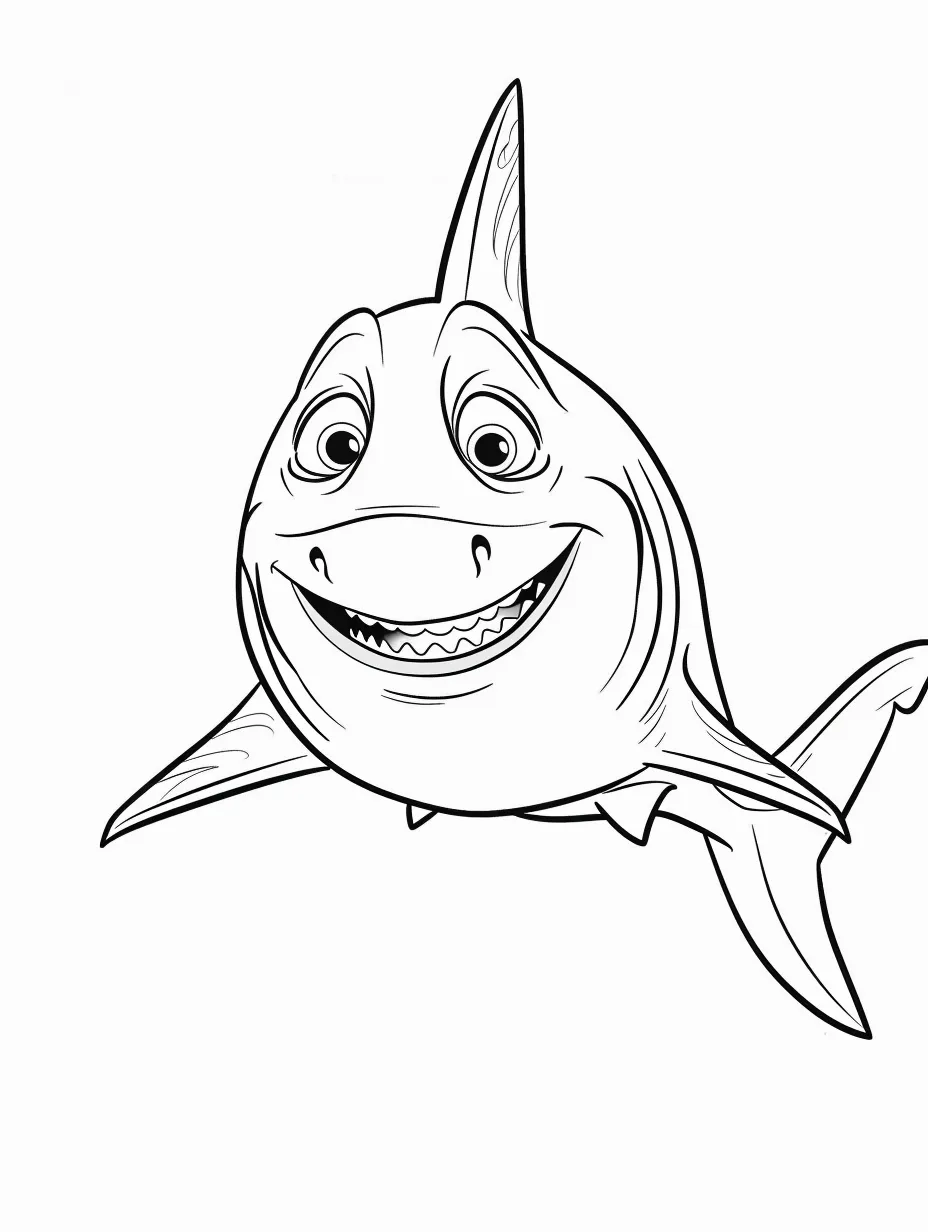 coloriage Requin à imprimer pour enfant de 3 ans