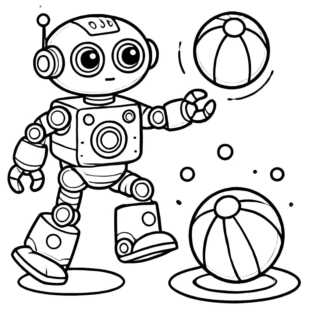 coloriage Robot pour enfants a imprimer 1