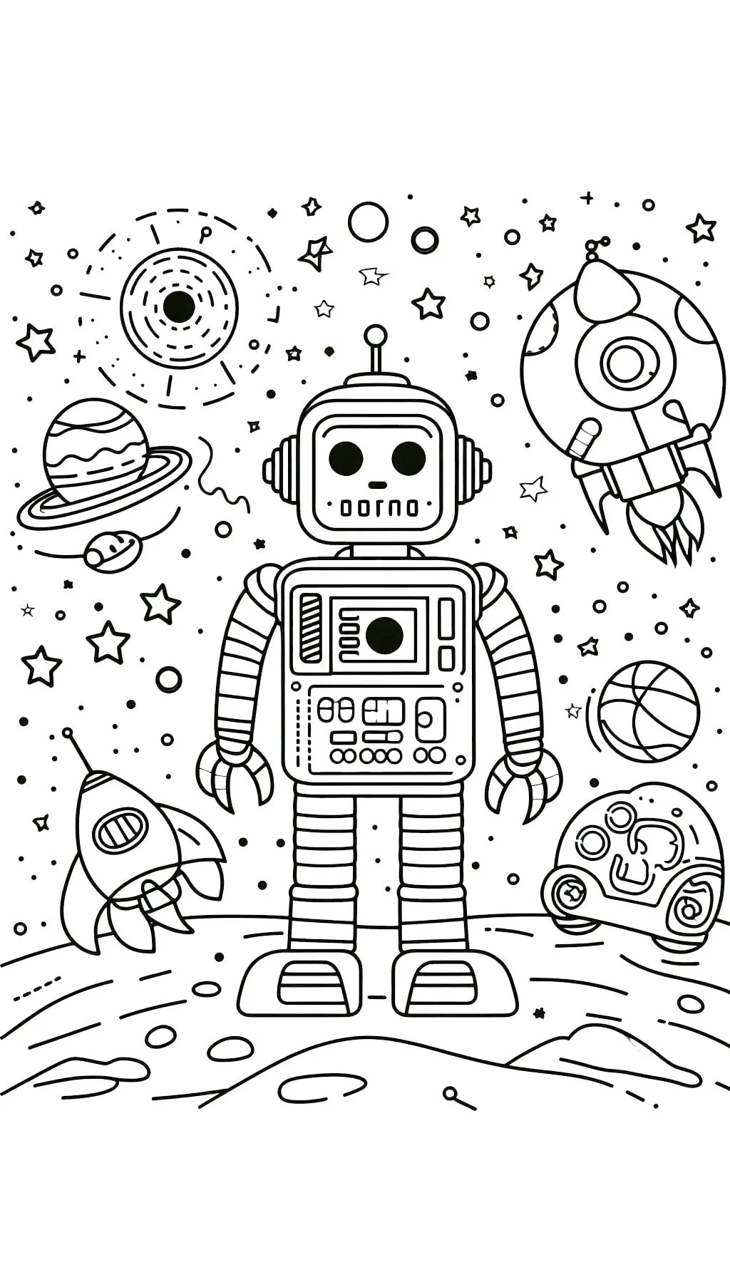 coloriage Robot à imprimer pour enfant de 9 ans