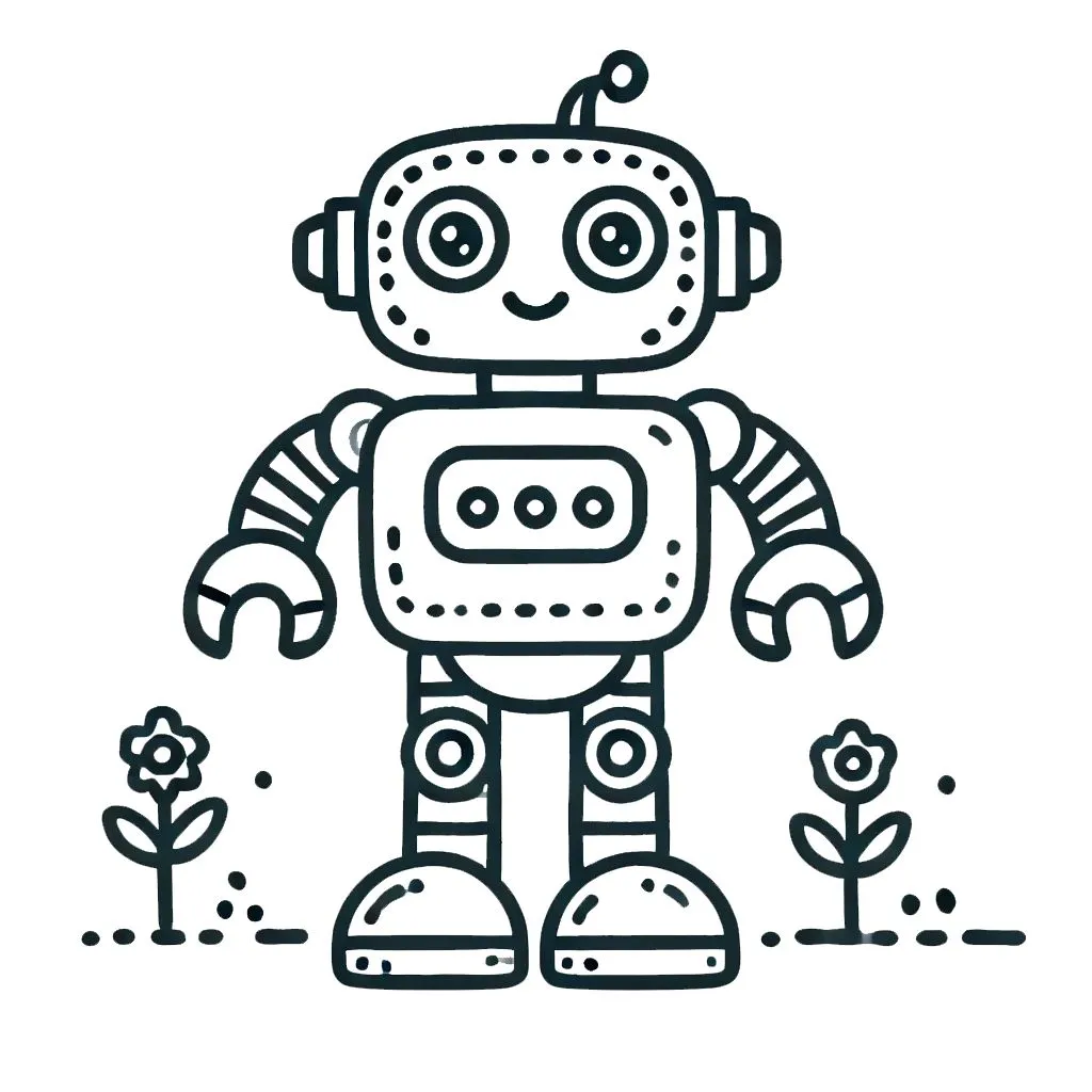 coloriage Robot pour enfant de 4 ans