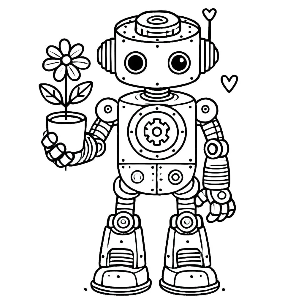 coloriage Robot à imprimer pour enfant de 12 ans