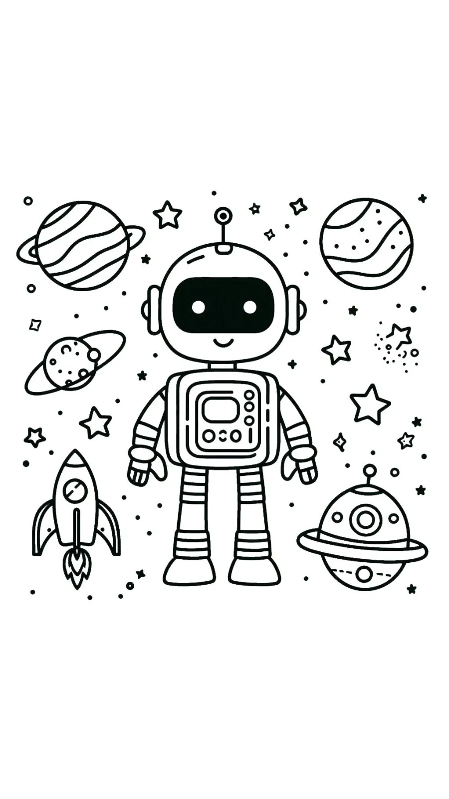 coloriage Robot à imprimer pour enfant de 4 ans