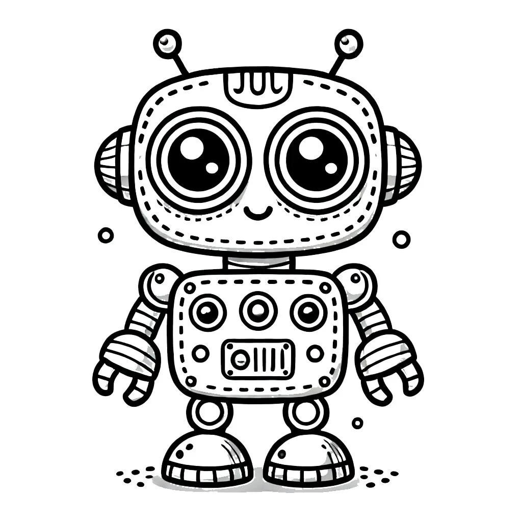 coloriage Robot à imprimer pour enfant de 4 ans 1