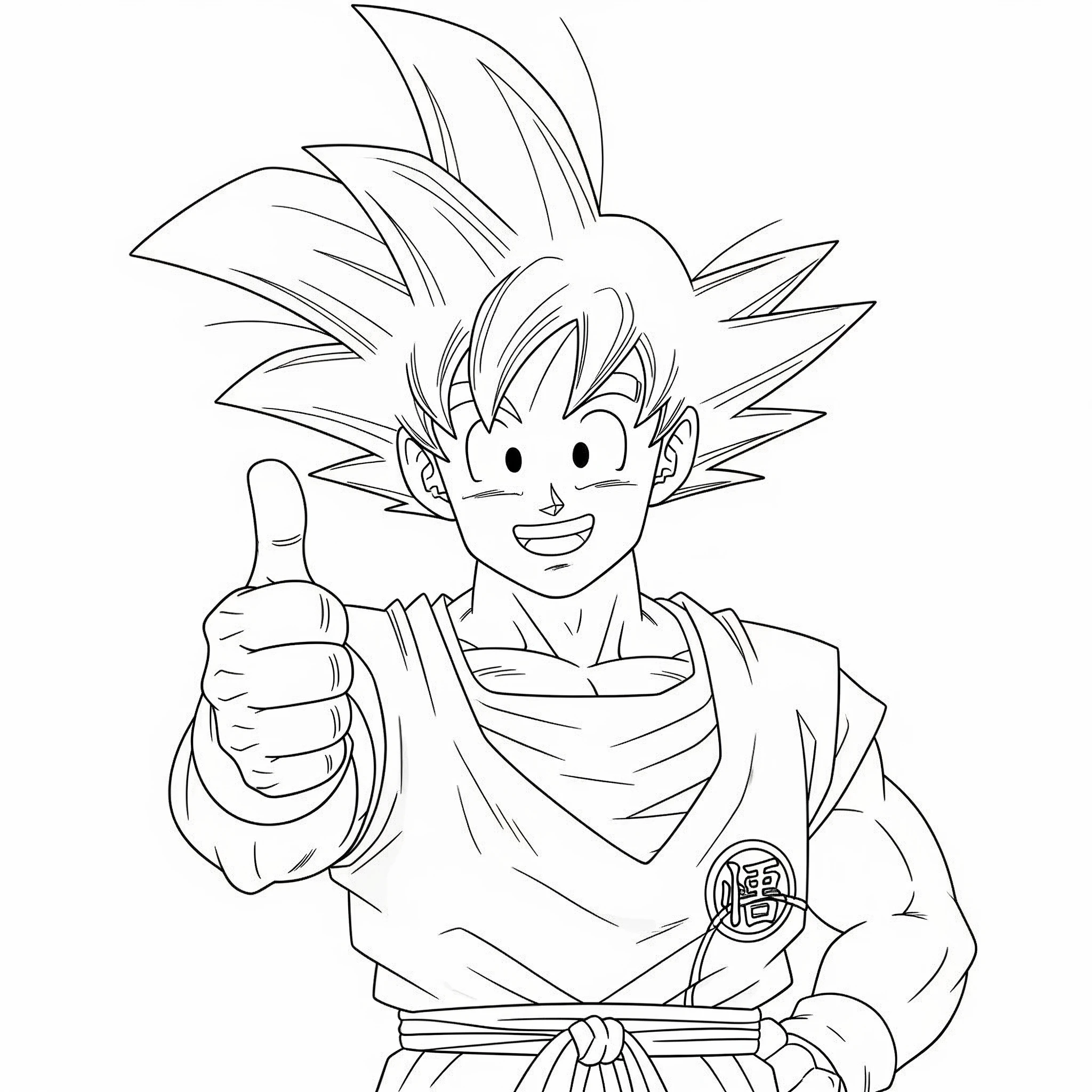coloriage Sangoku à imprimer pour enfant de 12 ans