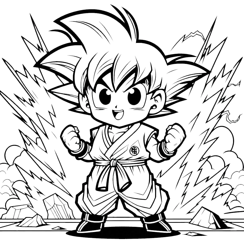 coloriage Sangoku à imprimer 1