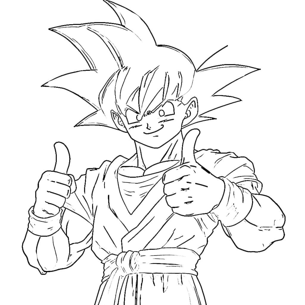 image pour coloriage Sangoku enfant