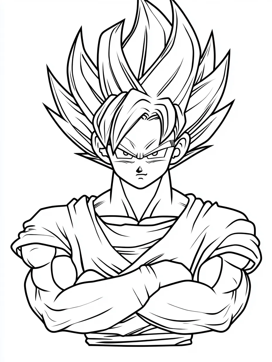 coloriage Sangoku à imprimer pour enfant de 2 ans