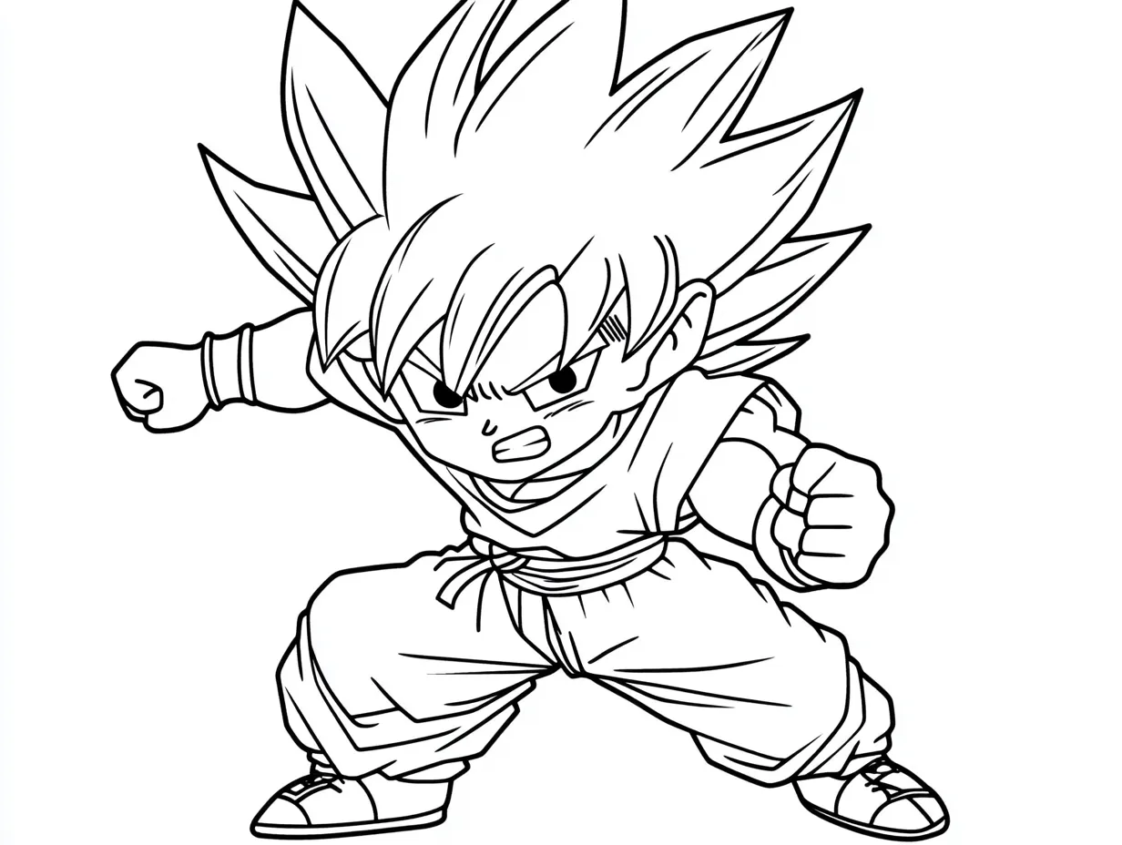 coloriage Sangoku pour enfant de 3 ans 1