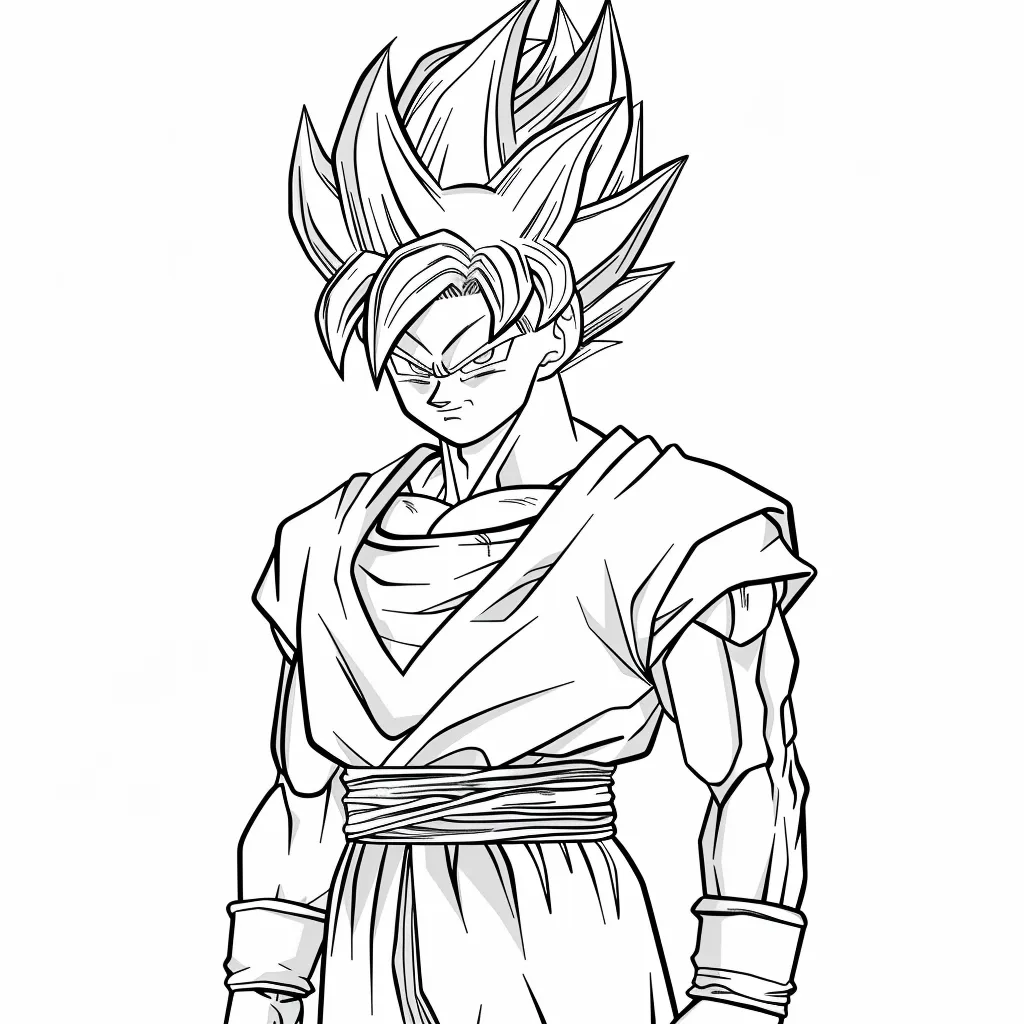 coloriage Sangoku pour enfant a imprimer gratuit