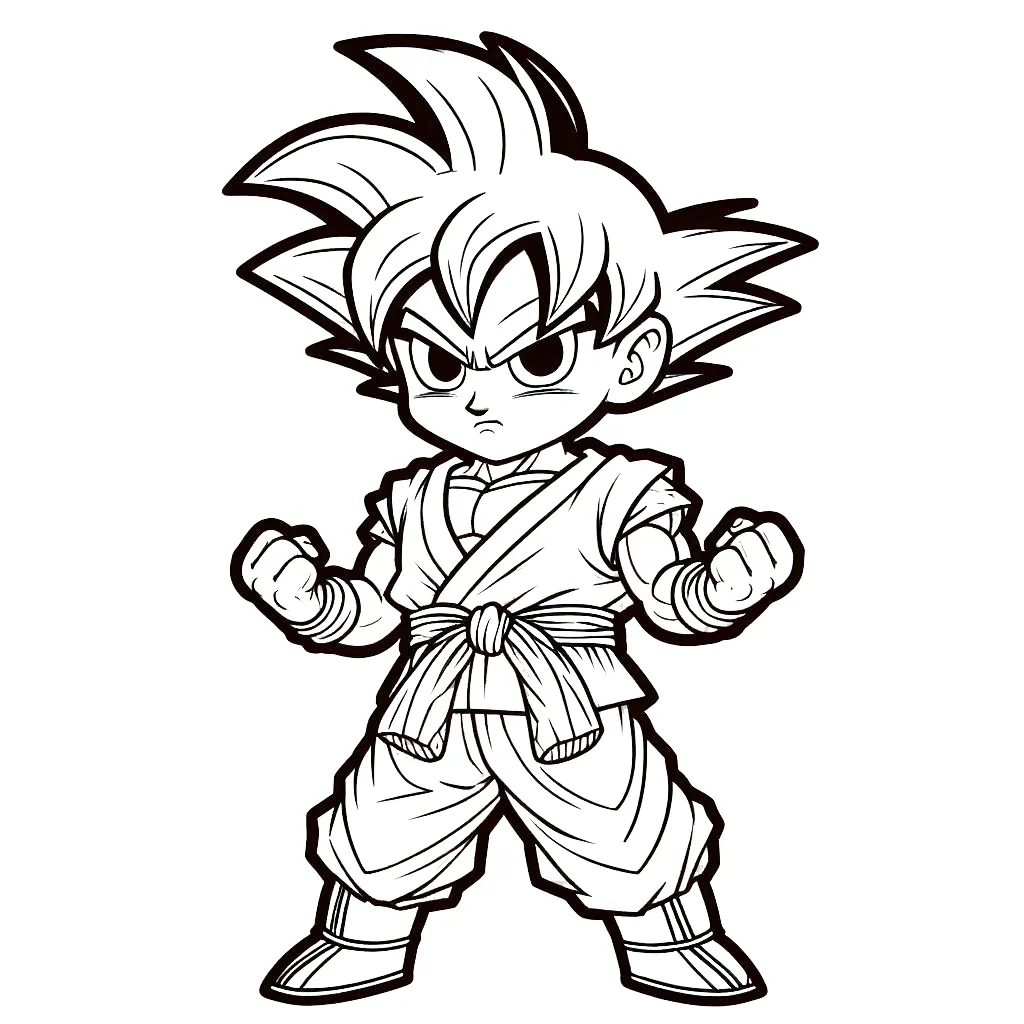 coloriage Sangoku à imprimer pour enfant de 3 ans