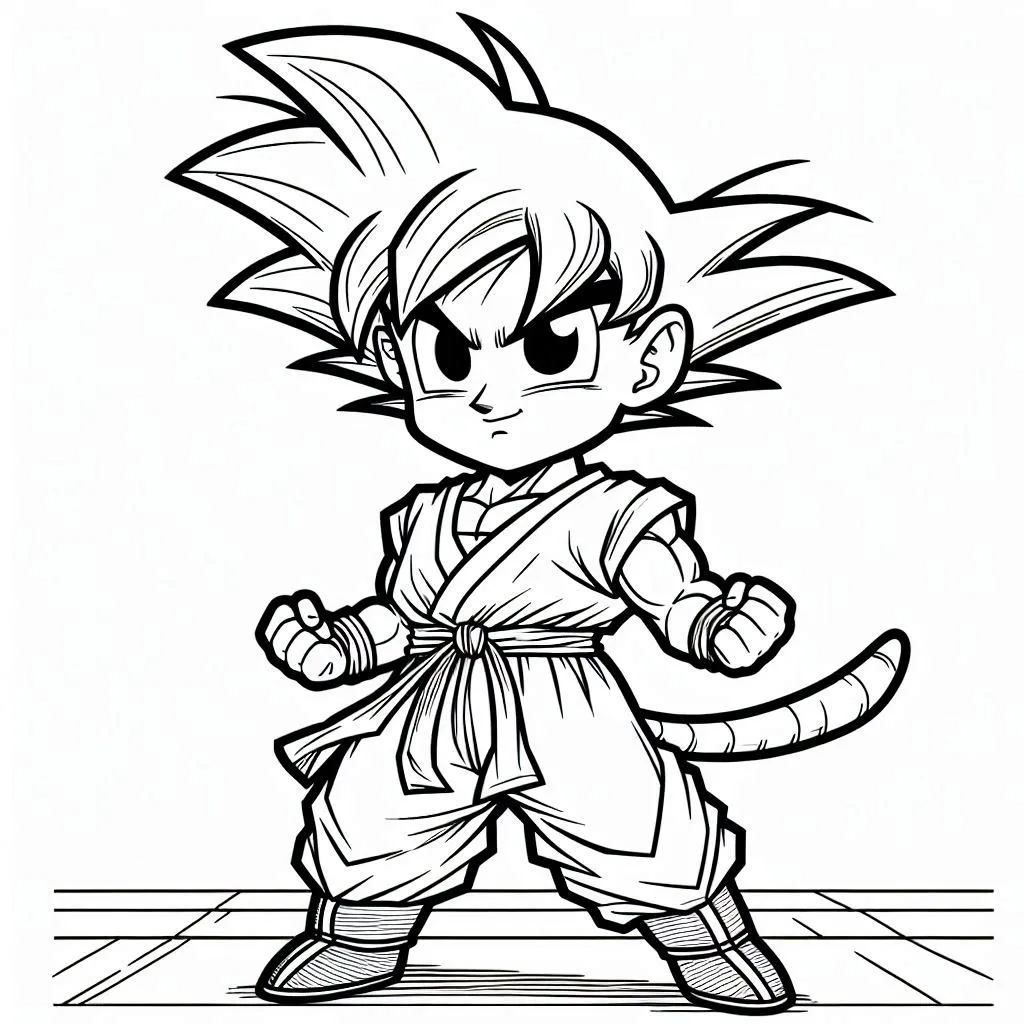 coloriage Sangoku à imprimer pdf gratuit 1