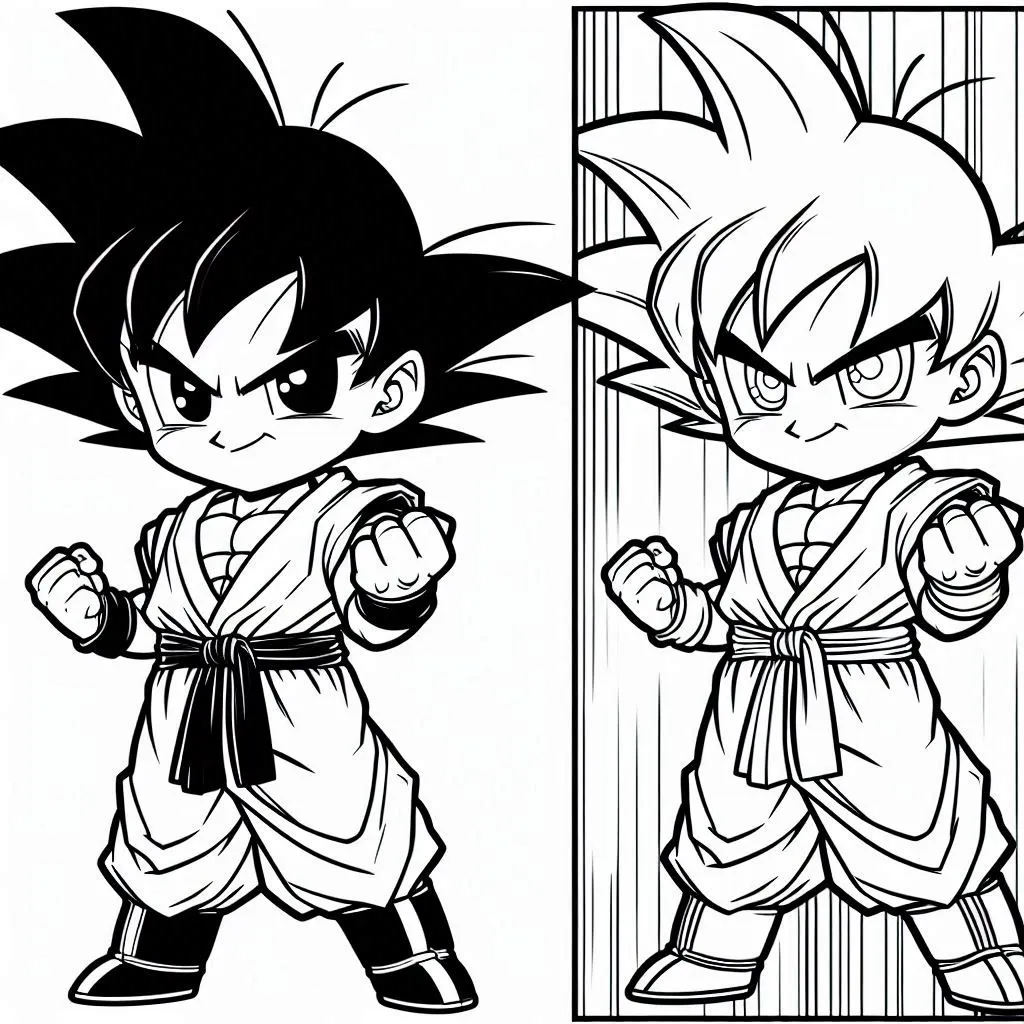 coloriage Sangoku gratuit à imprimer