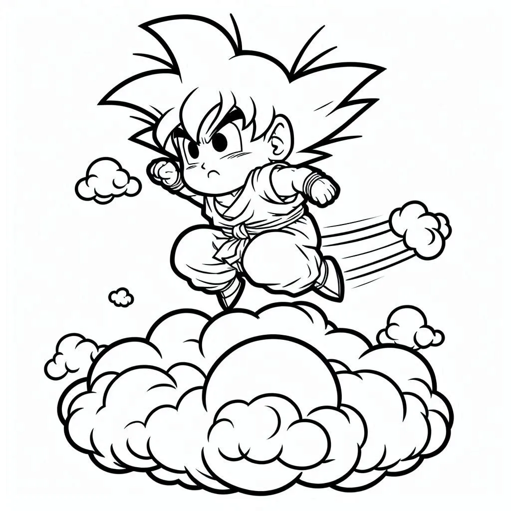 coloriage Sangoku pour enfant de 3 ans