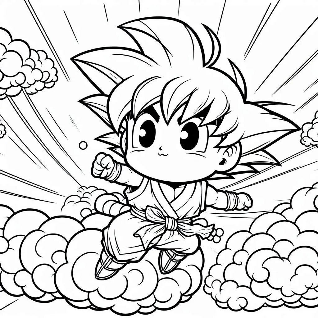 coloriage Sangoku a dessiner en ligne 1