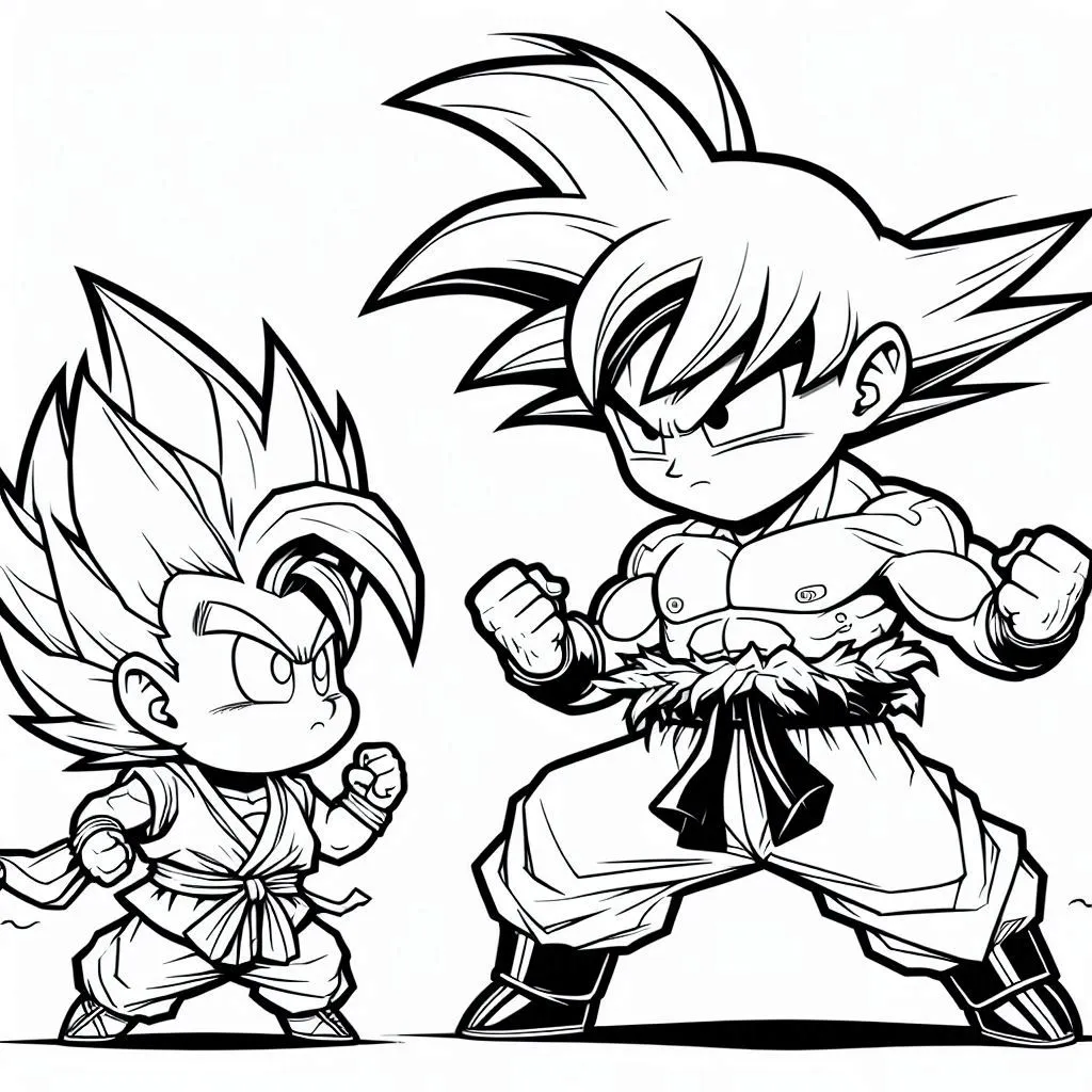 coloriage Sangoku a imprimer gratuitement 1