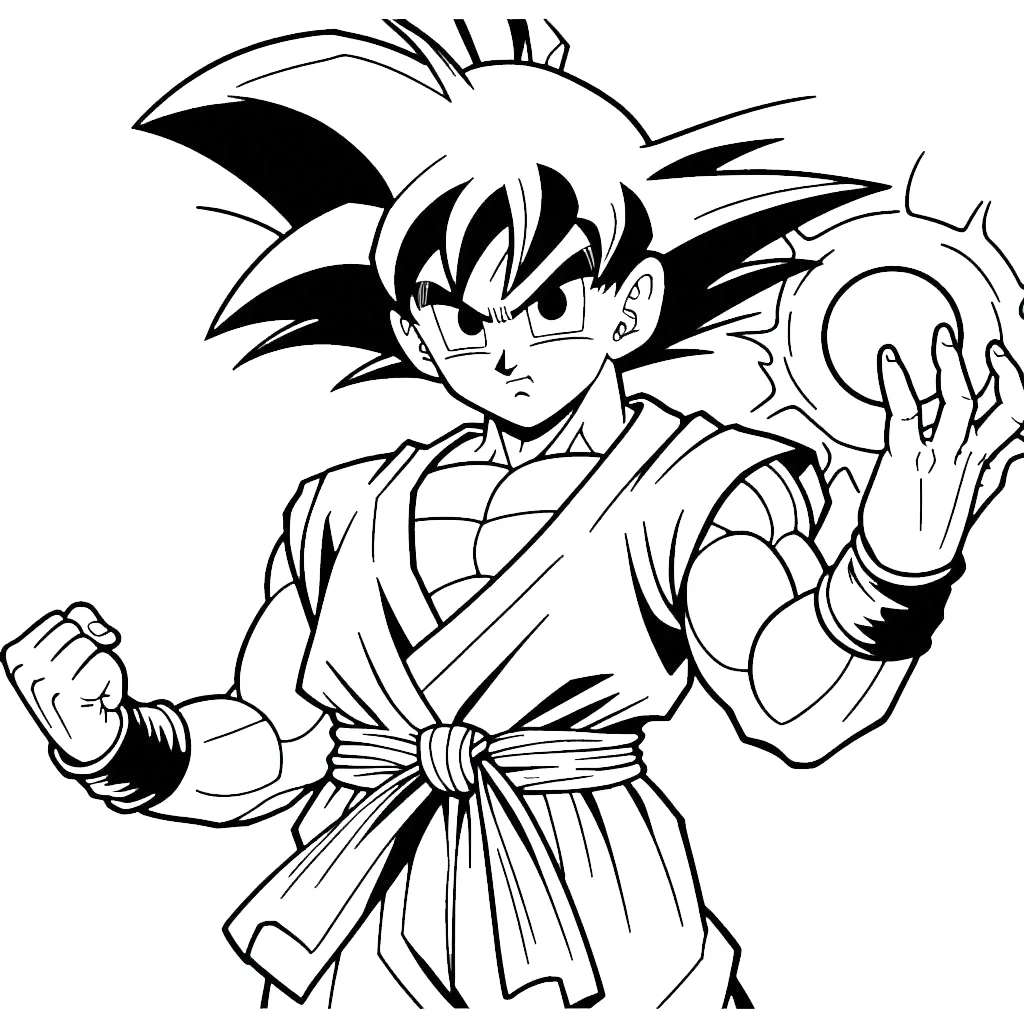 coloriage Sangoku et dessin a imprimer