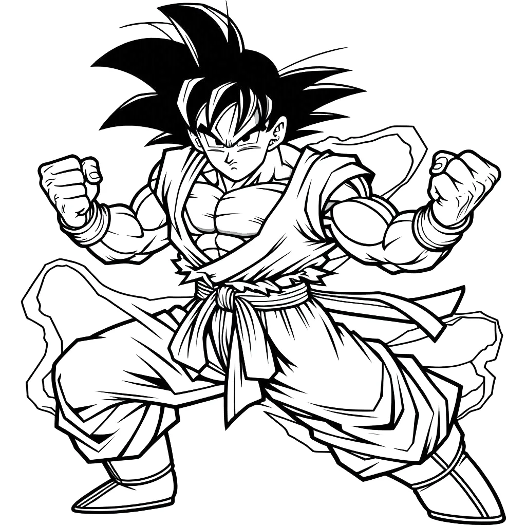 coloriage Sangoku à imprimer pdf gratuit