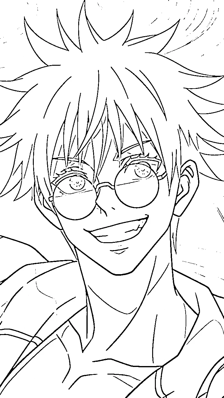 coloriage Satoru Gojo pour enfant de 6 ans 1