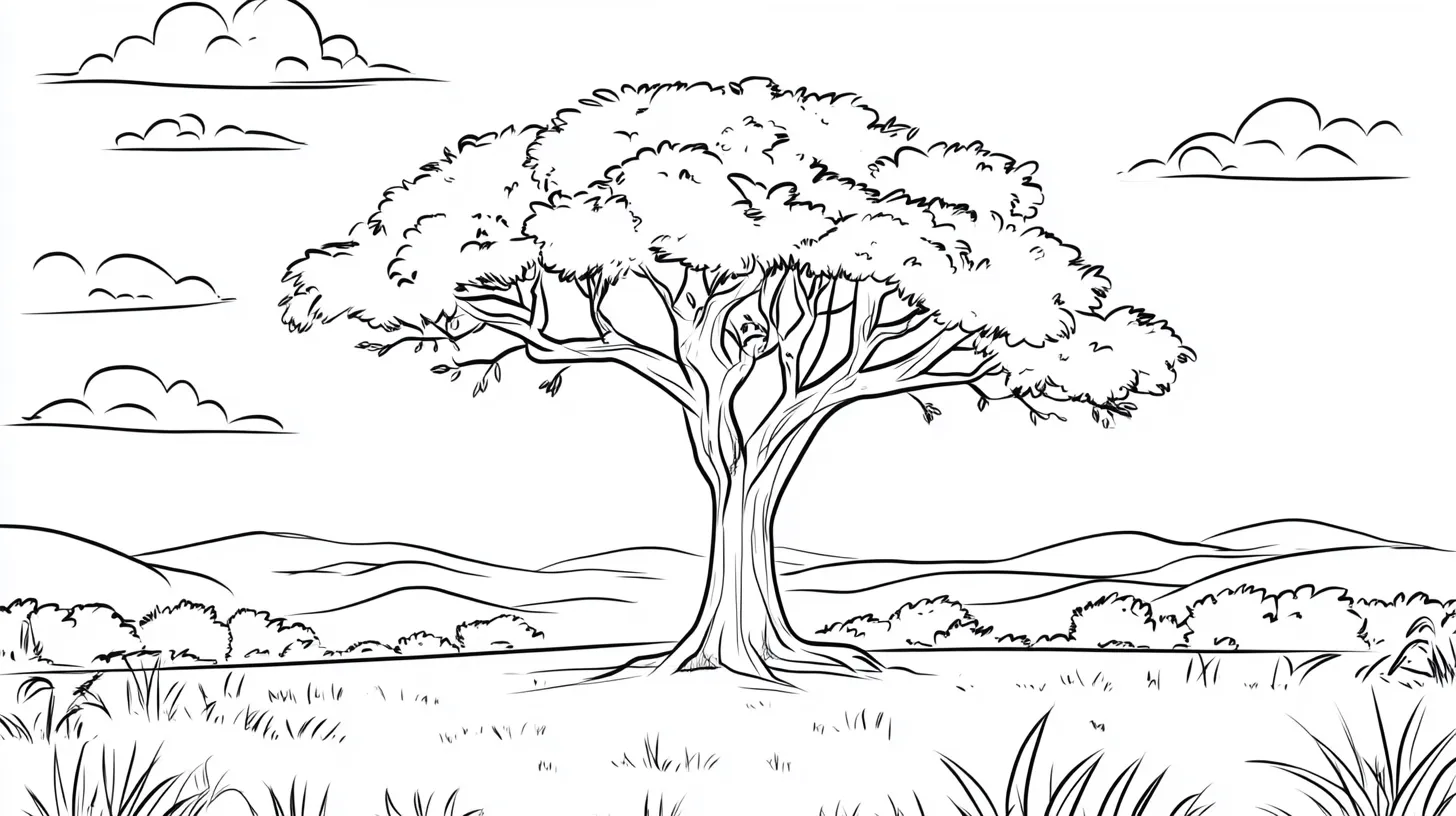 coloriage Savane et découpage à imprimer 1