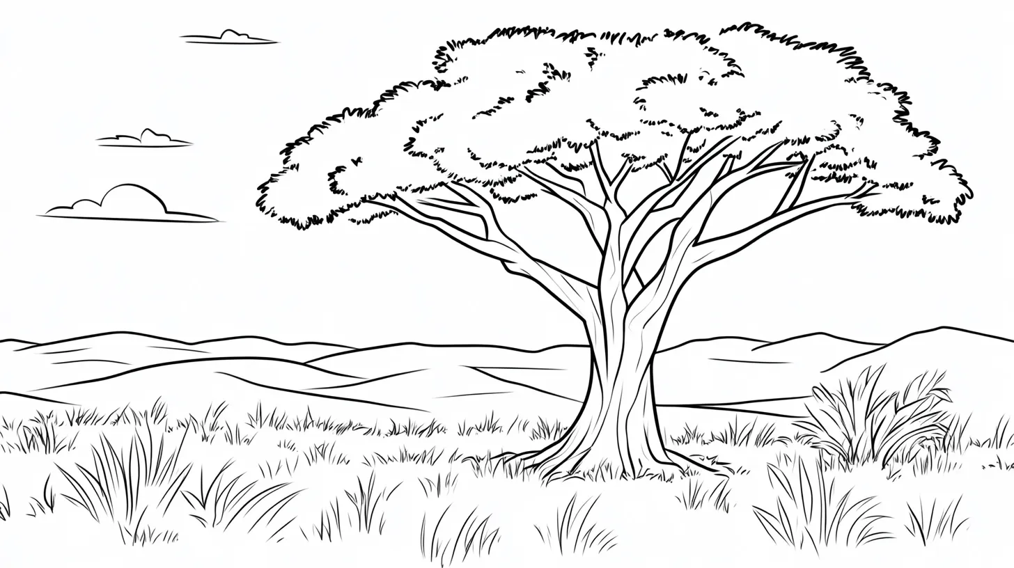 coloriage Savane pour enfants a imprimer 1