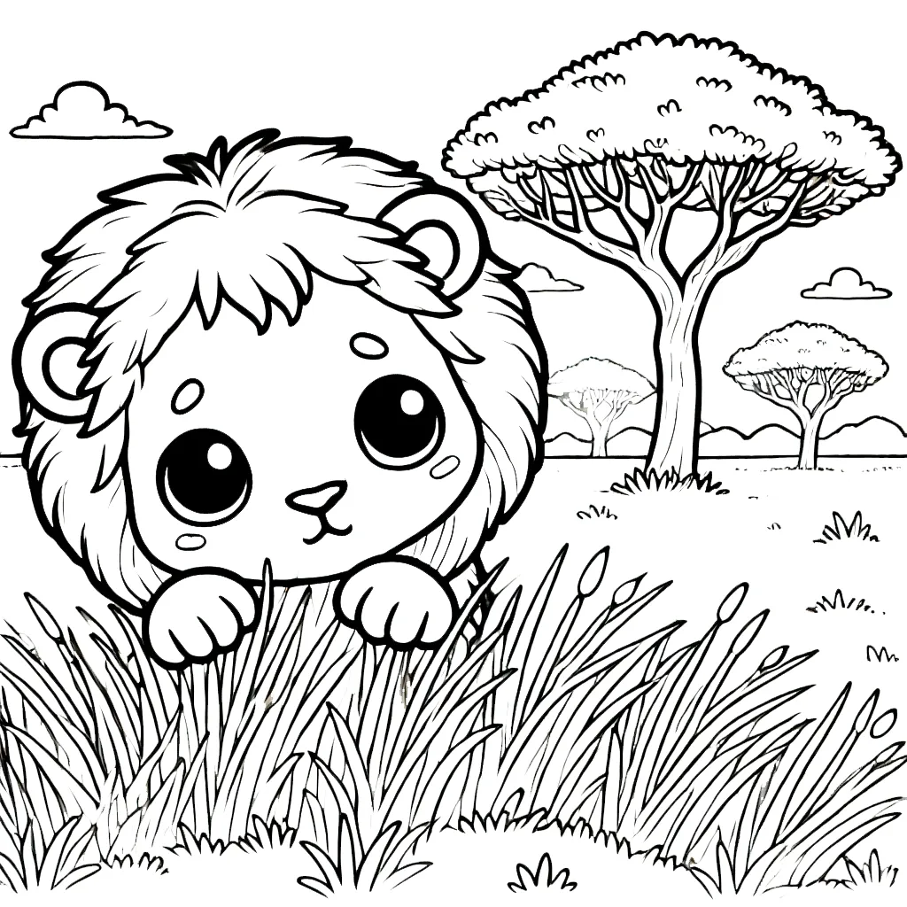 coloriage Savane à imprimer gratuit 2