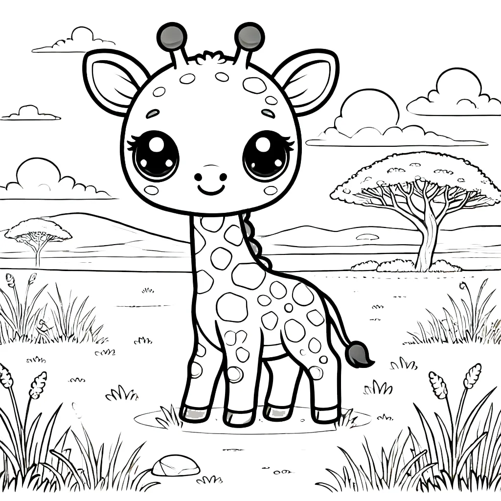 coloriage Savane pour enfant a imprimer gratuit