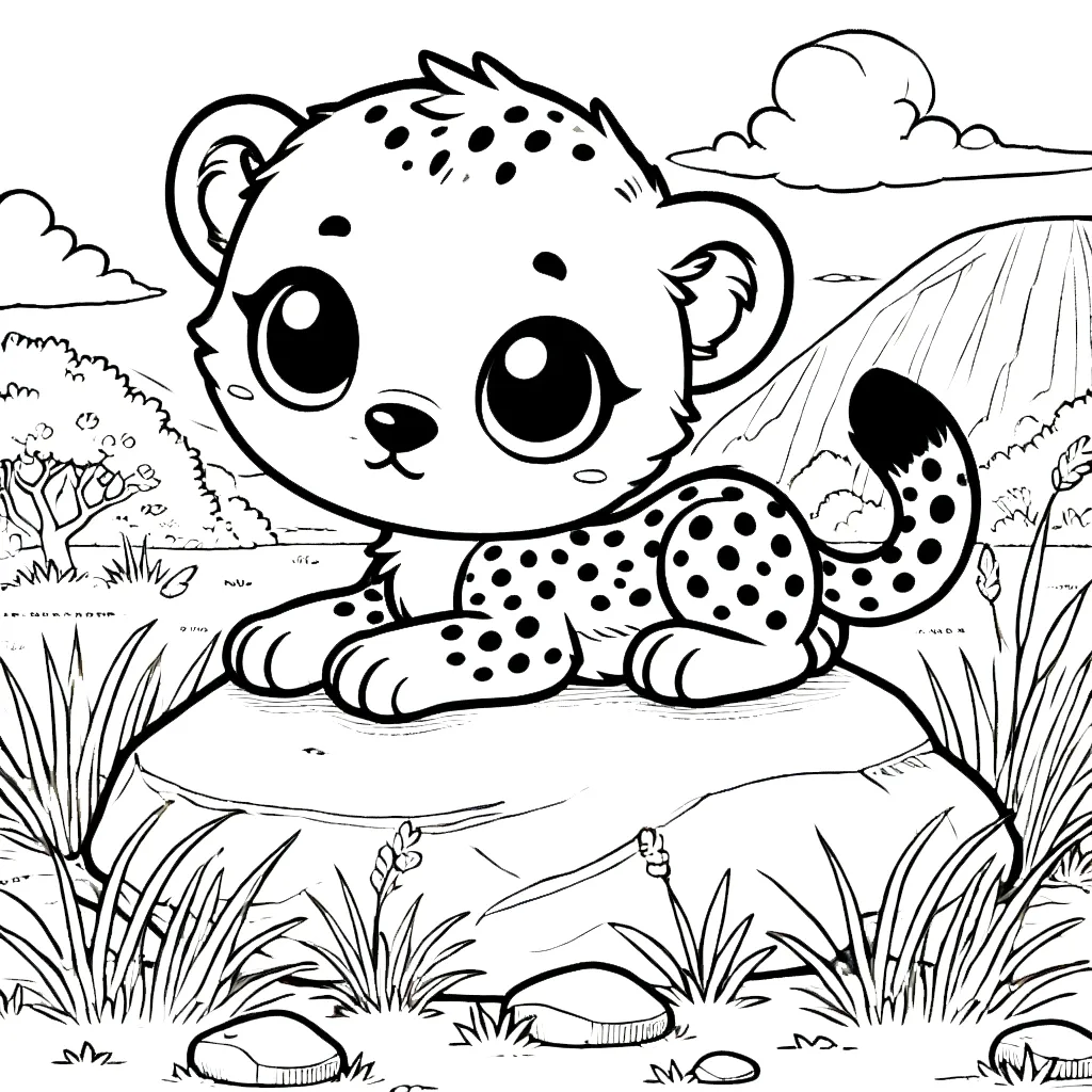 coloriage Savane à imprimer pour enfant de 4 ans