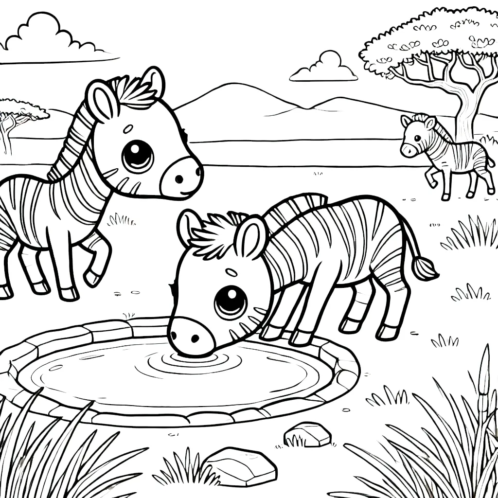 coloriage Savane à imprimer pdf gratuit 1