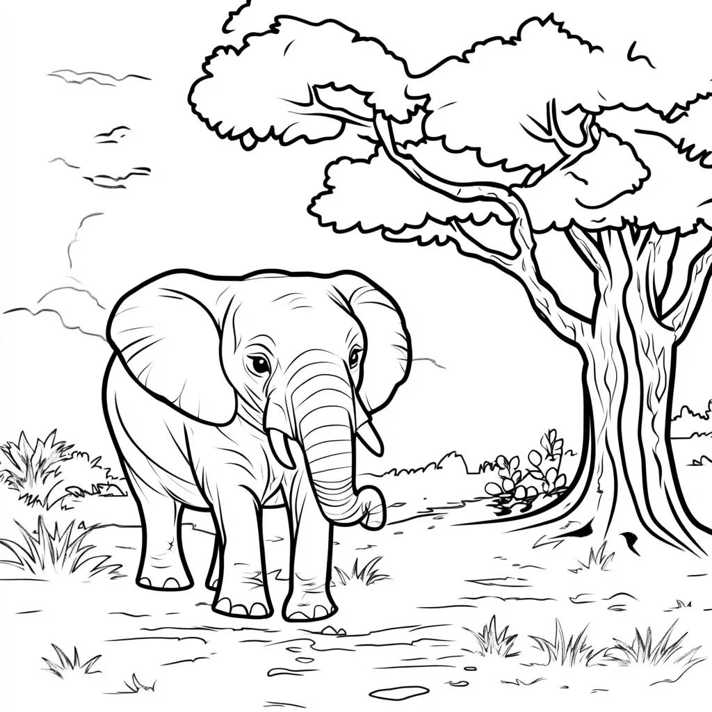 coloriage Savane et apprentissage 1