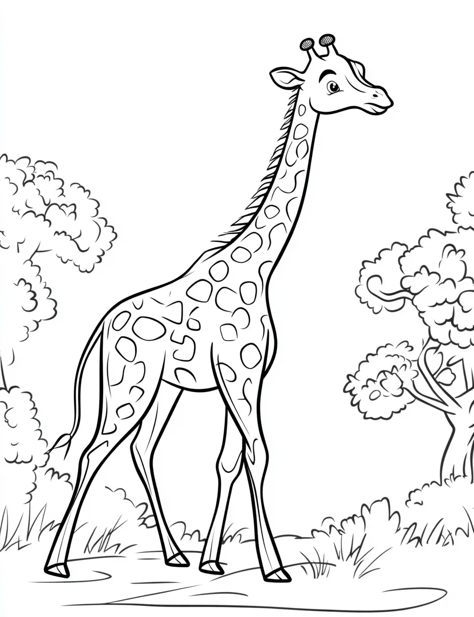 coloriage Savane pour bebe a imprimer