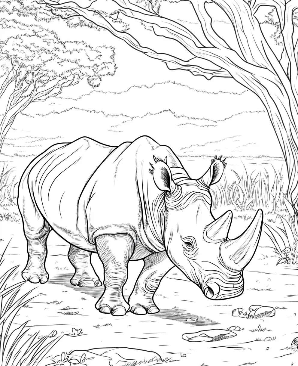 coloriage Savane pour enfant de 6 ans