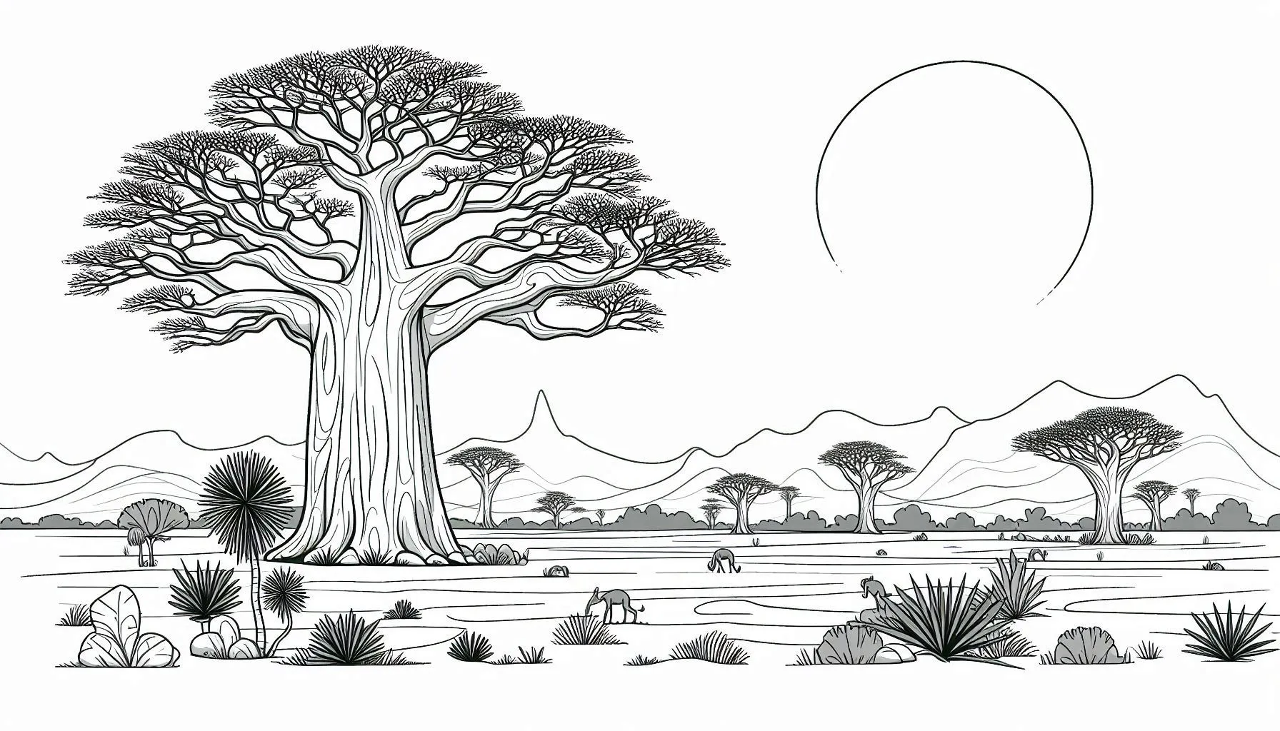 coloriage Savane à imprimer gratuitement 1