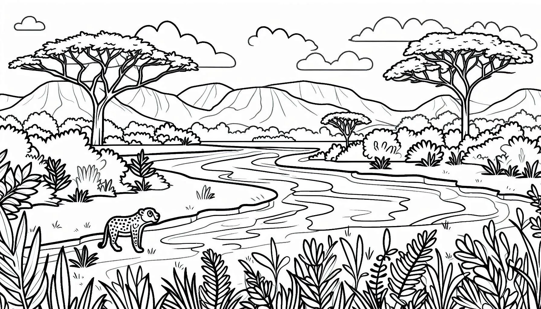 a imprimer coloriage Savane gratuit