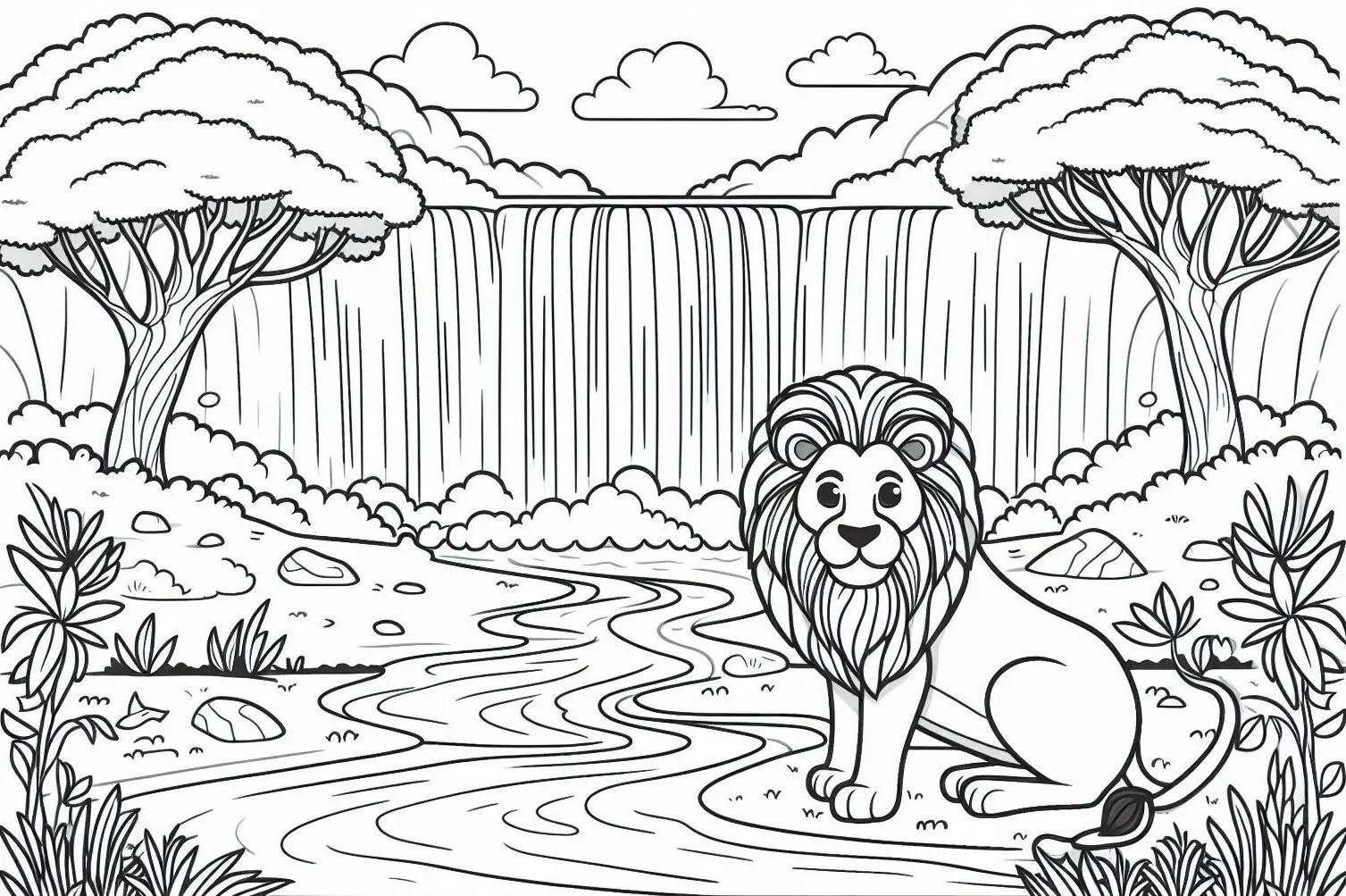 coloriage Savane pour enfant