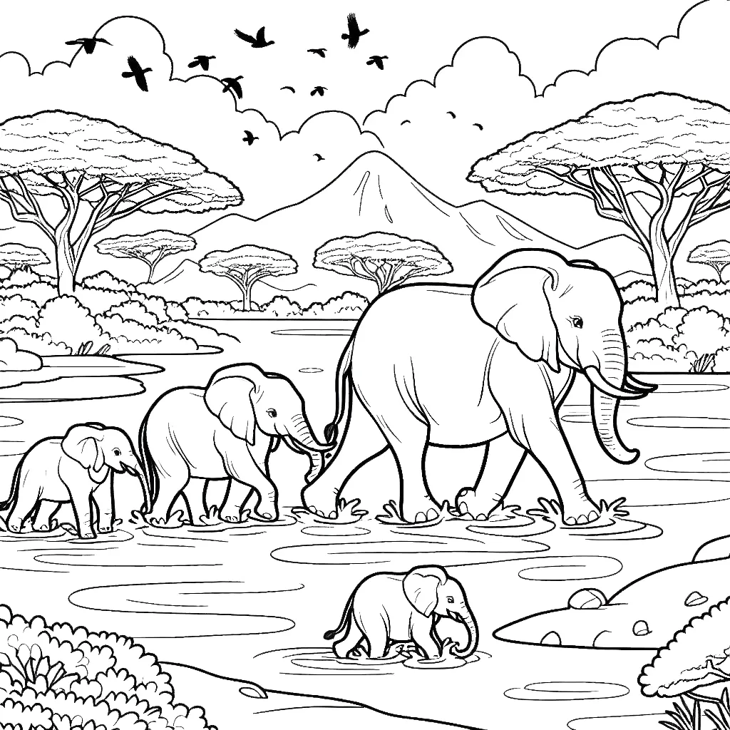 coloriage Savane à imprimer gratuit