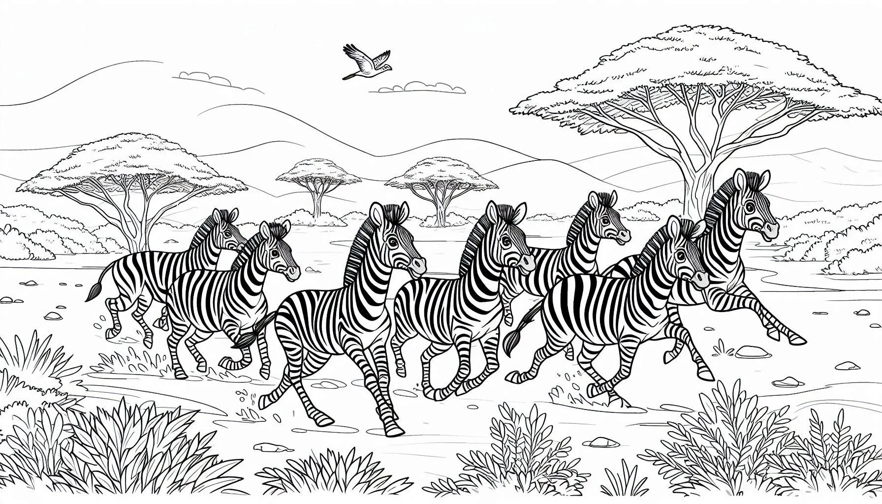 coloriage Savane en ligne pour enfant