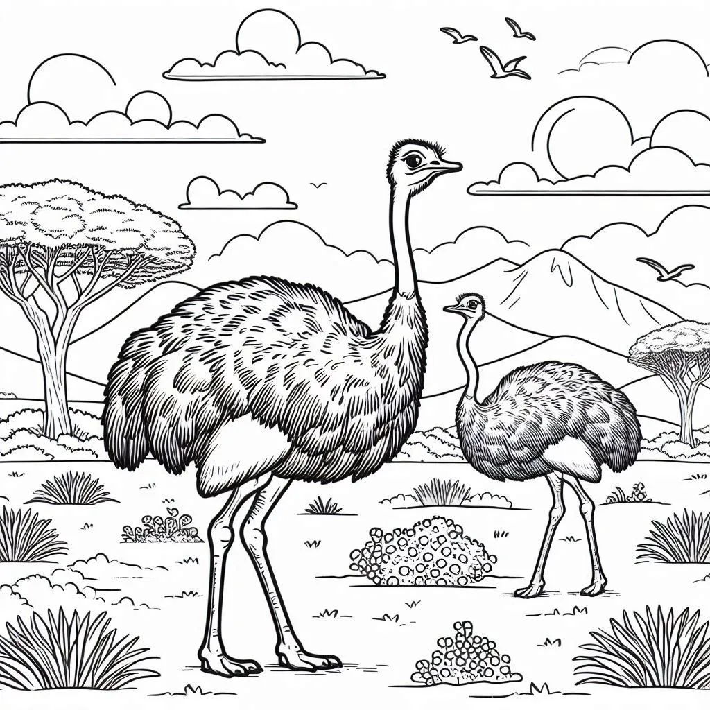 coloriage Savane pour enfants a imprimer